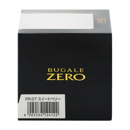 化粧箱の側面。BUGALE ZERO のロゴと、品番FR-27 スイートベリー のバーコード