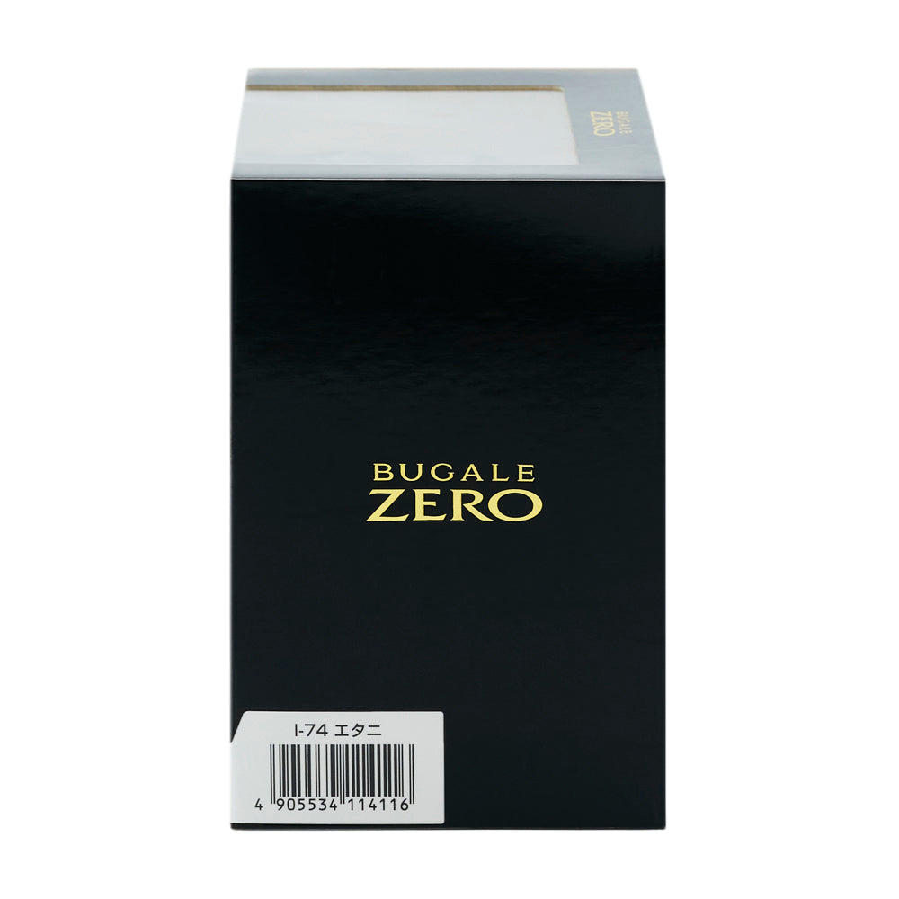 化粧箱の側面。BUGALE ZERO のロゴと、I-74 エタニ のラベル、JANコード 4905534114116 のバーコード
