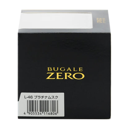 化粧箱の側面。BUGALE ZERO のロゴと、品番L-46 プラチナムスク のバーコード
