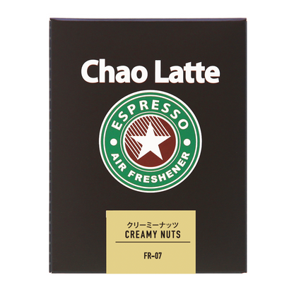 化粧箱の正面。Chao Latte のロゴと、クリーミーナッツ CREAMY NUTS FR-07 のラベル